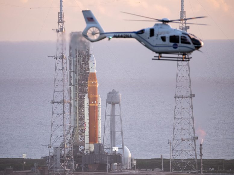 Artemis I Preflight NASA Helicopter