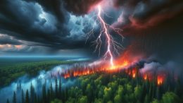 Lightning Igniting Forest Fire Art