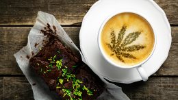 Marijuana Leaf on Coffee Foam