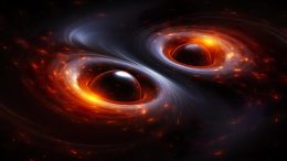 Merging Black Holes Gravitational Waves Illustration