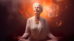 Older Woman Yoga Glowing